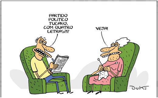 — Partido tucano com quatro letras? — Veja!