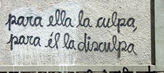 "Para ela a culpa, para ele a desculpa."